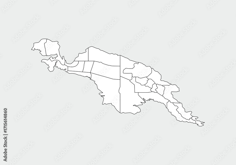 Obraz premium simple administrative,political and road map vector map of indonesian papua island
