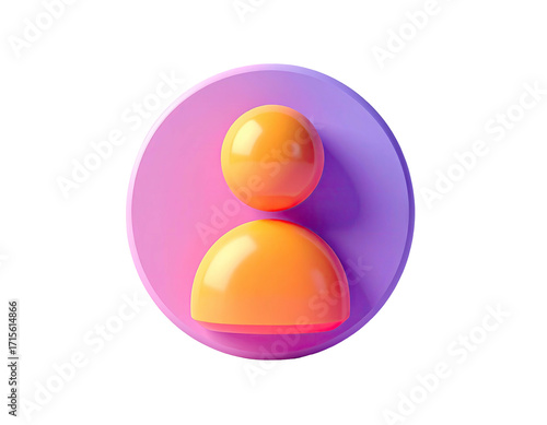Orange person icon on a purple circle