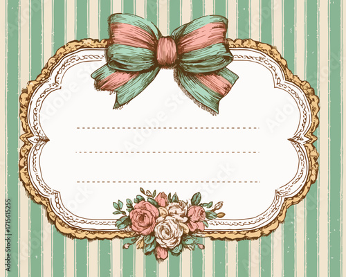 パステルカラーの装飾フレーム　ベクターイラスト