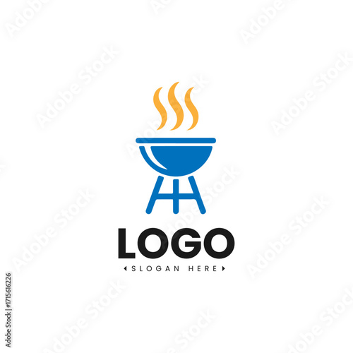 Barbecue grill vector icon illustration for food and restaurant logo design