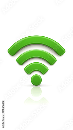 WIFI ICON green ON WHITE background