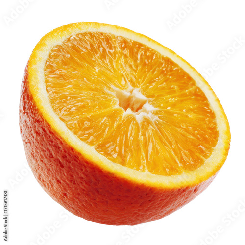 Freshly Sliced Orange Half with Bright Juicy Texture and Color