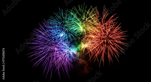 Wallpaper Mural Colorful fireworks display Torontodigital.ca