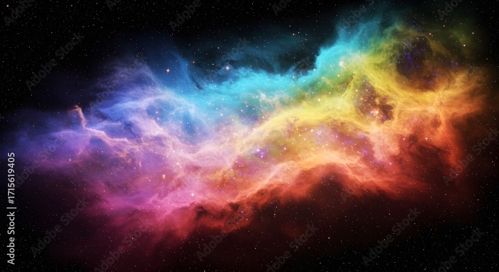 Fototapeta premium Colorful nebula in space