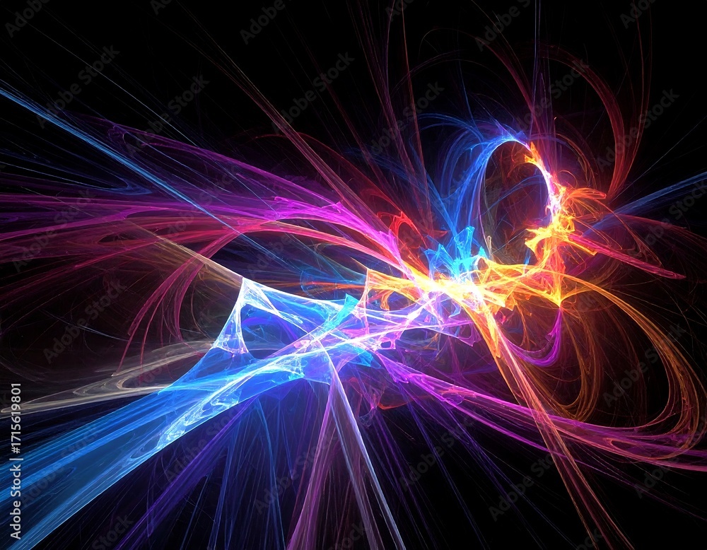 Obraz premium Abstract fractal explosion of vibrant colors