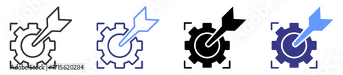 goal setting icon set multiple style
