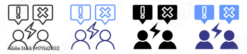 arguments icon set multiple style