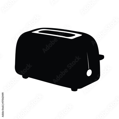 Silhouette of a classic black toaster on a white background showing its simplicity, toaster silhouette vector illustration