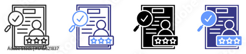 performance reviews icon set multiple style