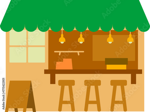 modern flat icons depicting scenes of retail and grocery shopping. Includes customers, vendors, fresh produce, and market stalls. Perfect for UI, websites, and healthy eating concepts.