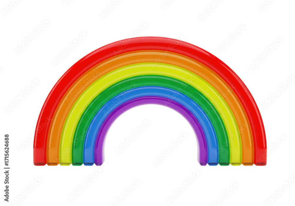 Fototapeta premium Isolated rainbow shape, cheerful colorful plastic toy, design element, happiness, joy, peace