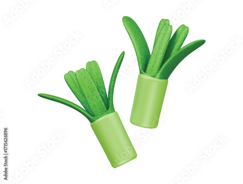 leek icon 3d illustration render