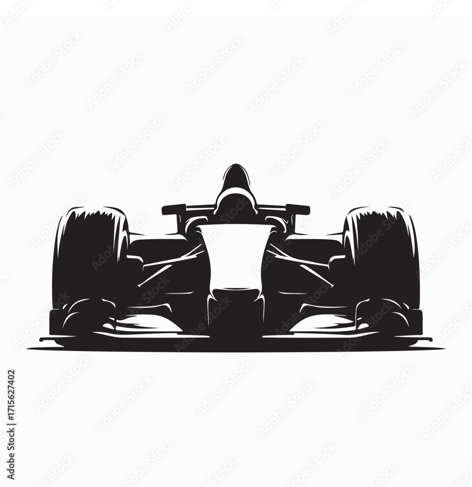 Fototapeta premium Front Facing Formula 1 Vehicle Vector Image isolated on white background