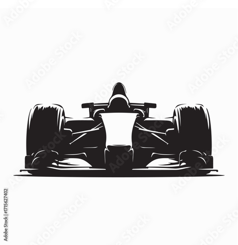 Front Facing Formula 1 Vehicle Vector Image isolated on white background