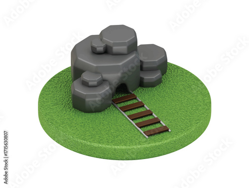 mining tunnel icon 3d illustration render