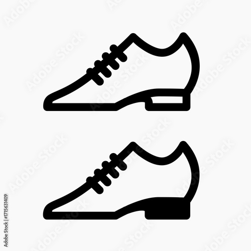 formal shoes icon solid and line style 
