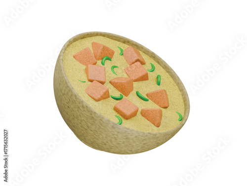 miso soup icon 3d illustration render
