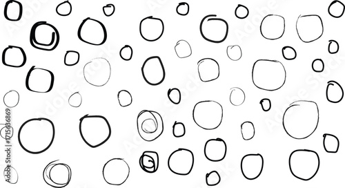 Hand drawing. Brush one painting on white background. Doddle abstract forms for social net.