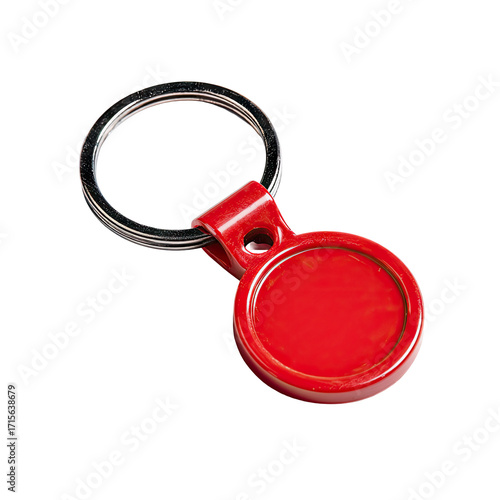 Red circular keychain