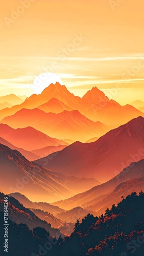 Sunrise over mountains