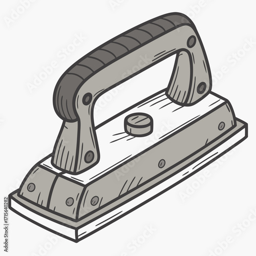 Vector art of vintage smoothing iron in cartoon style