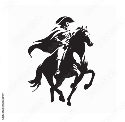 Horse Riding Knight Silhouette Vector Image on white background