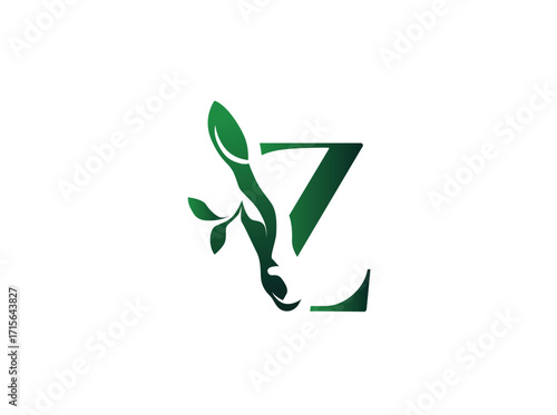 Modern agriculture logo design combining cow and plant elements, symbolizing sustainable farming, organic products, and eco-friendly agribusiness. Elegant and trendy style, perfect for dairy farms, Z