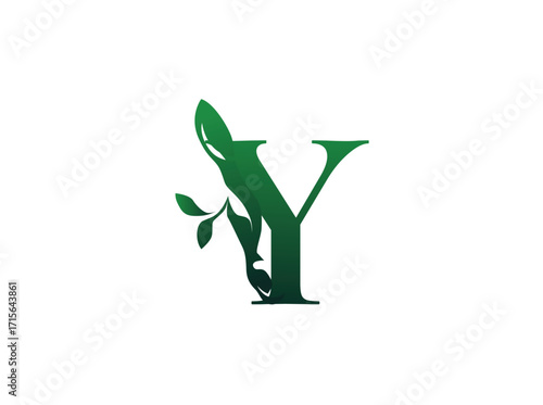Modern agriculture logo design combining cow and plant elements, symbolizing sustainable farming, organic products, and eco-friendly agribusiness. Elegant and trendy style, perfect for dairy farms, Y