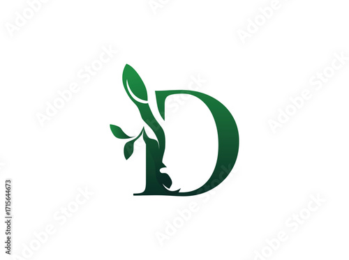 Modern agriculture logo design combining cow and plant elements, symbolizing sustainable farming, organic products, and eco-friendly agribusiness. Elegant and trendy style, perfect for dairy farms, D