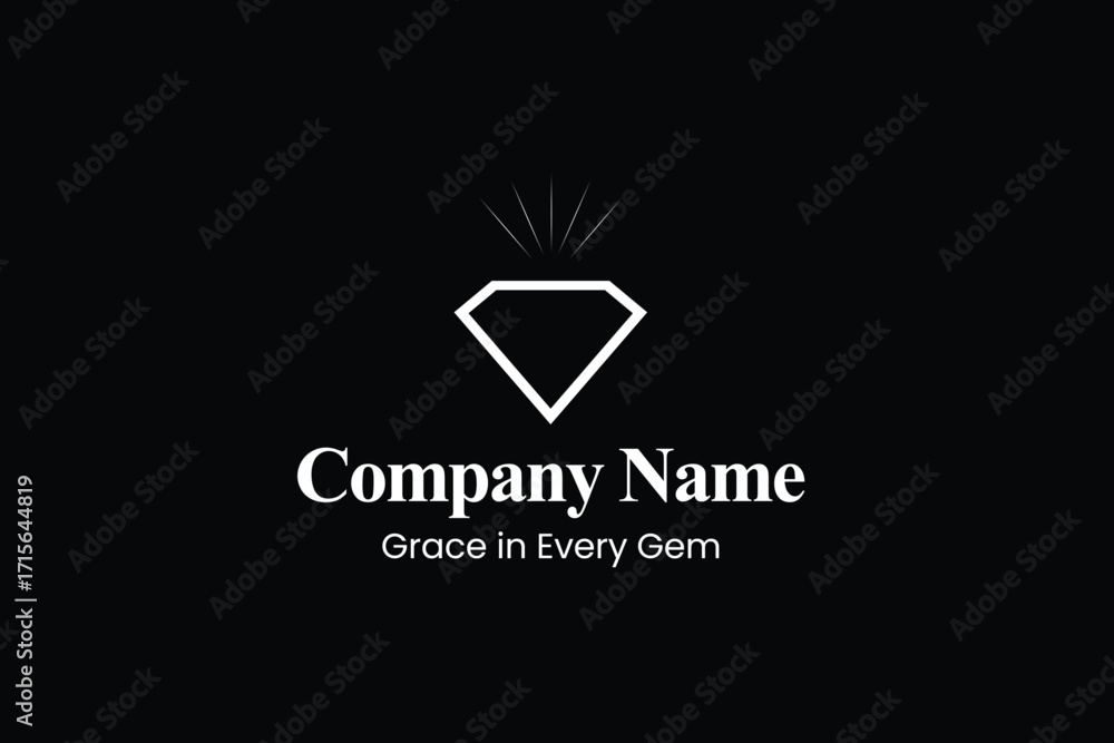 Fototapeta premium Luxury Jewelry Logo Design with Diamond and Elegant Branding