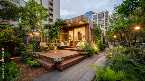 都会に建つタイニーハウス