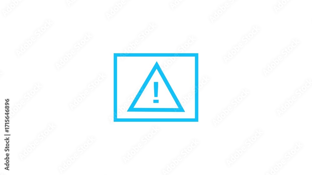 Warning signal icon animation. Danger Caution symbol. Risk, alert icon animation.