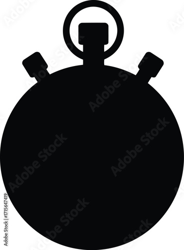 Simple stopwatch icon silhouette clean timer symbol vector vector