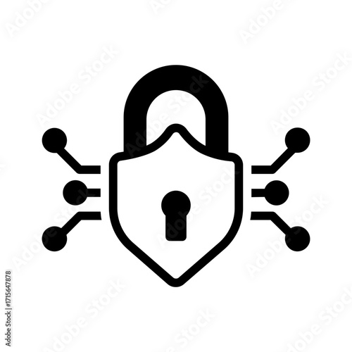 Vector solid black  icon for Privacy