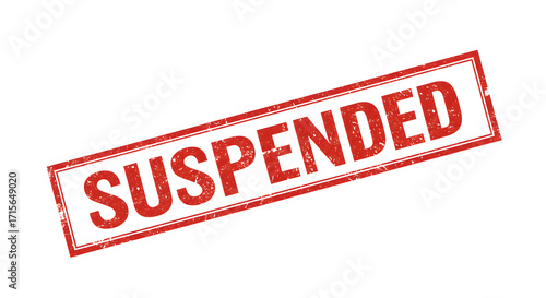 Distressed Rectangular Suspended Word Announcement Isolated on White Background Stamp