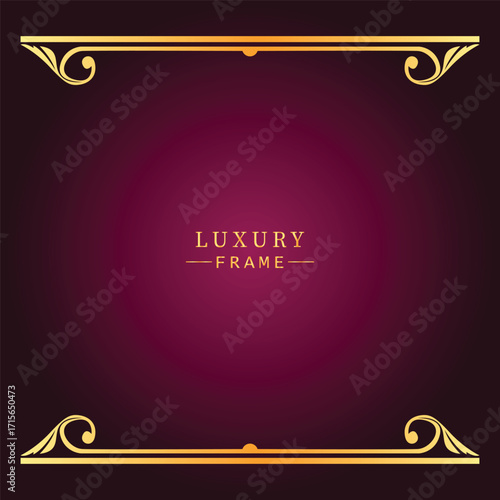 Golden luxury frame border ornament premium