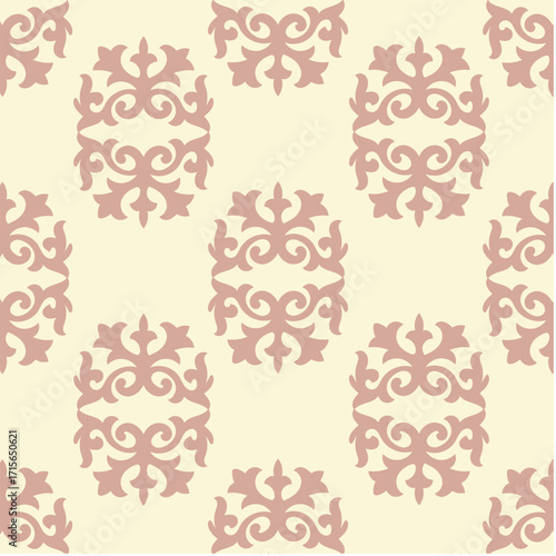 Seamless pattern with plant and floral motifs