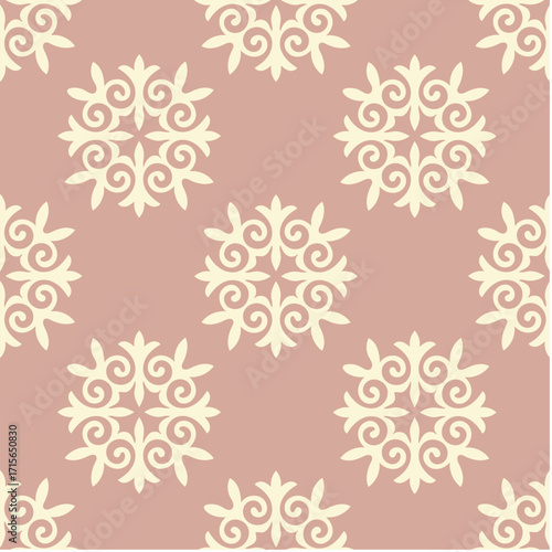 Seamless pattern with plant and floral motifs