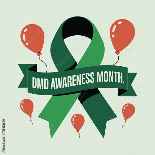 DMD Awareness Ribbon with Balloons