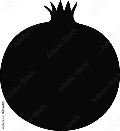 Silhouette pomegranate fruit icon simple vector graphic healthy food symbol vector