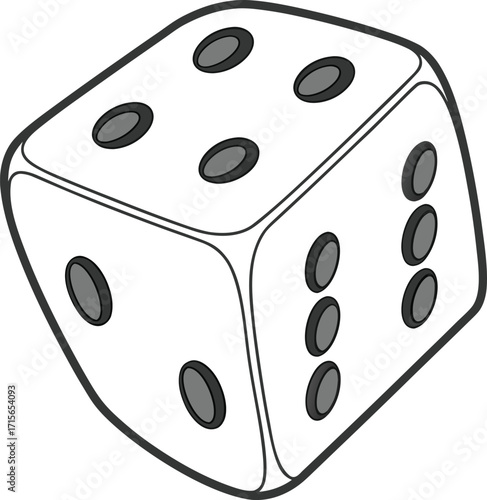 Realistic 3D White Dice Vector Illustration – High-Quality PNG & EPS