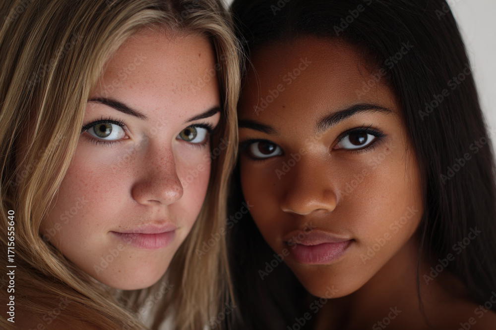 Fototapeta premium create captivating portrait of matching models where both exude sensuality and elegance focusing on their