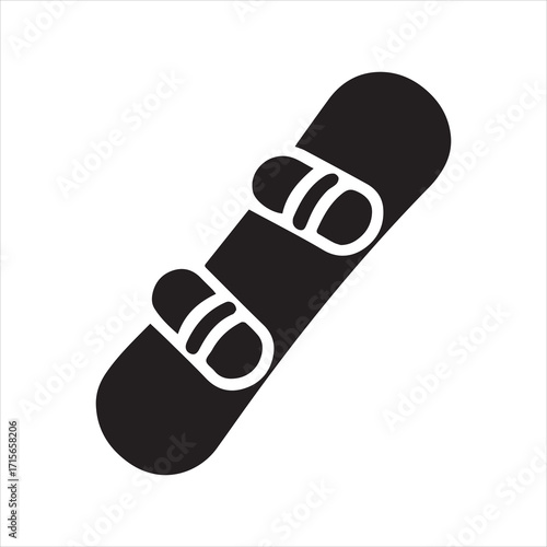 Snowboard icon silhouette vector with white background
