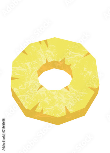 切り絵風のパイナップル