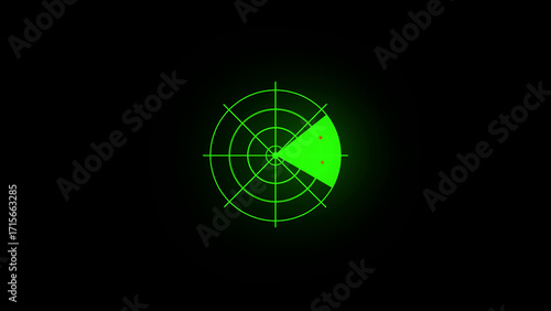 Wallpaper Mural Digital Futuristic Radar Screen Searching Objects. Radar Navigation System with Targets on Monitor, green radar screen Torontodigital.ca