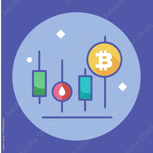 Bitcoin candlestick chart analysis and cryptocurrency trading