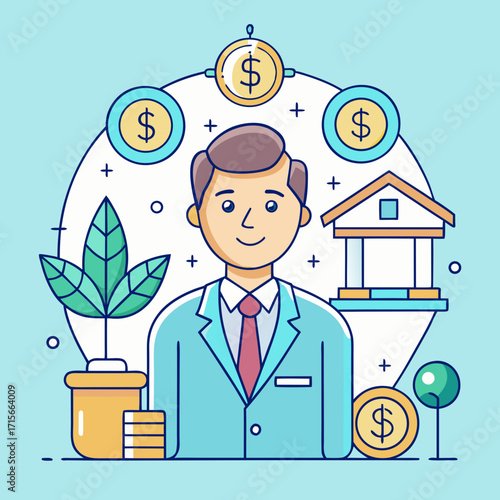 Financial advisor helping with investments and bank services