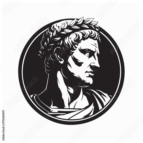 Roman Emperor Images vector. Black and white Roman Emperor Images on white background