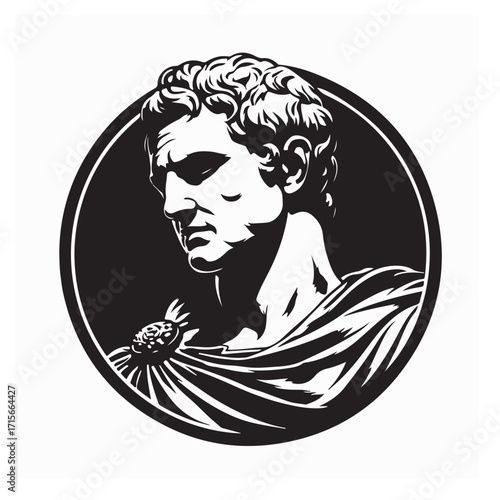Roman Emperor Images vector. Black and white Roman Emperor Images on white background