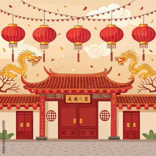 traditional chinese lanterns,Vietnam Tet Festival 2026 background,Tet 2026,Tet,